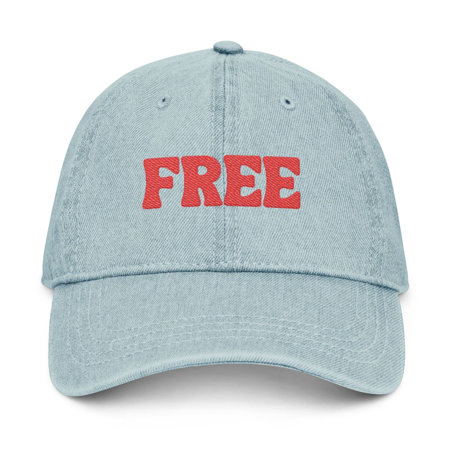 "Free" Denim Hat - Embroidered**
