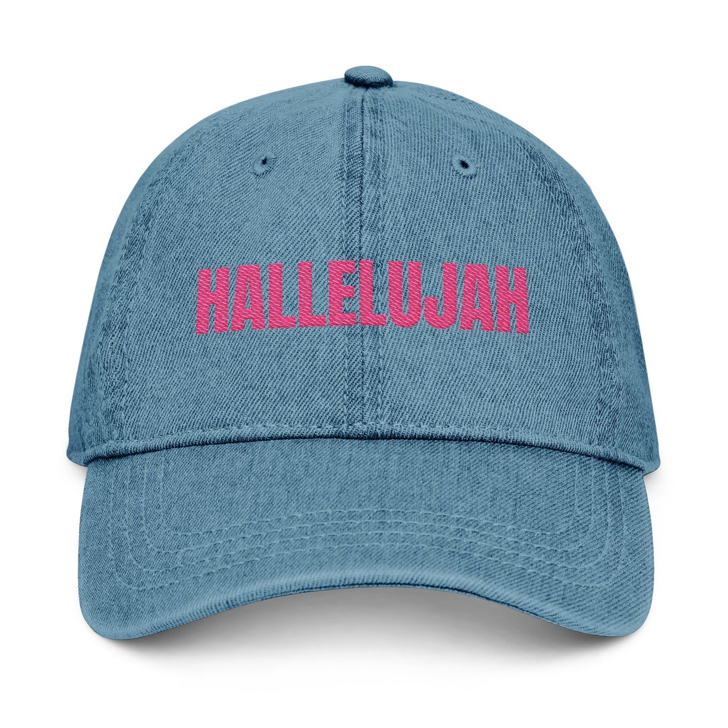 "Hallelujah" Denim Hat - Embroidered**