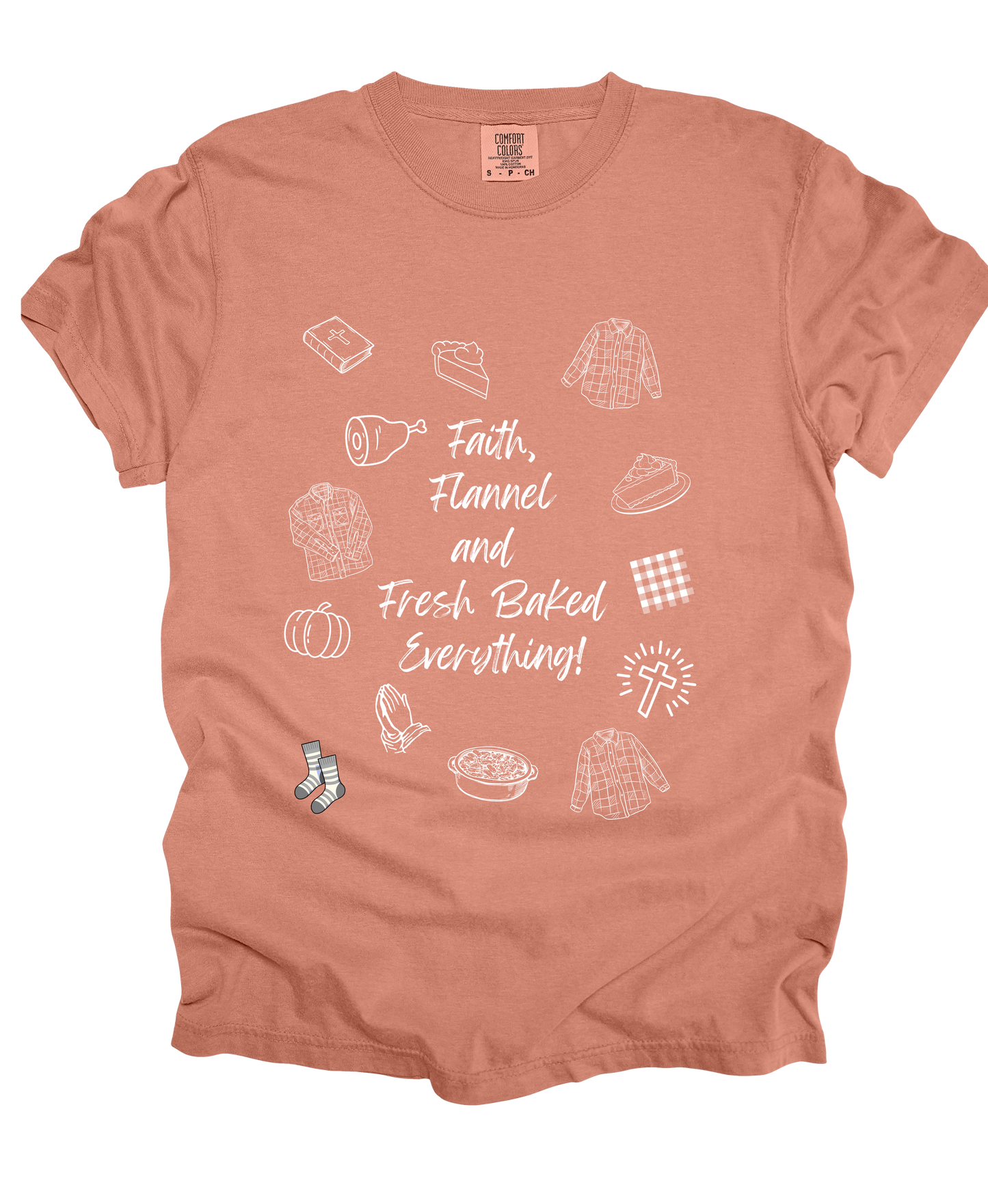Faith, Flannel, and Fresh Baked Everything Tee - Comfort Colors*
