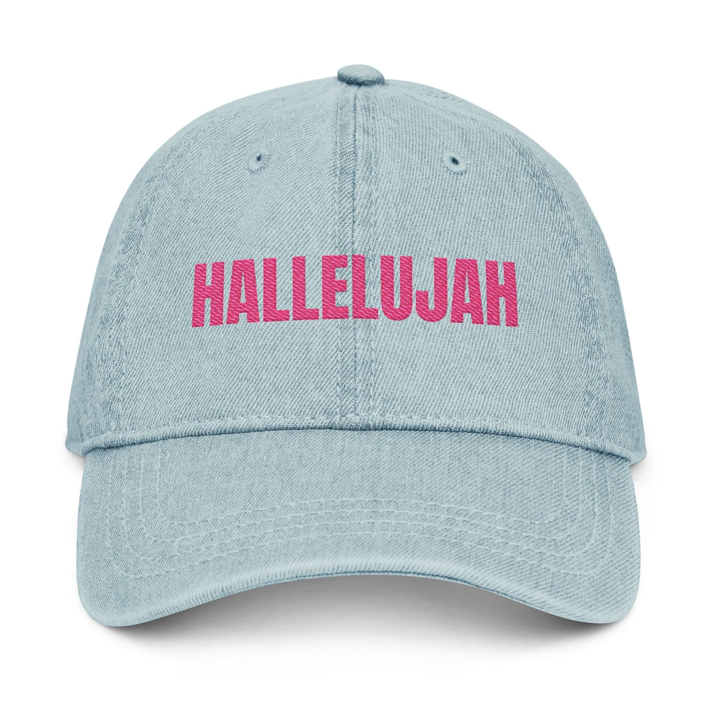 "Hallelujah" Denim Hat - Embroidered**